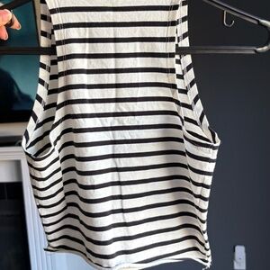 Black and white striped crop top